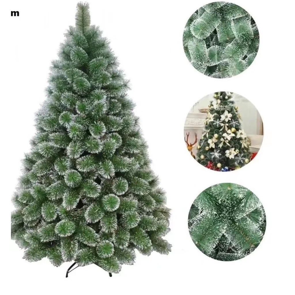 Árvore De Natal Pinheiro Verde C/ Neve Luxo  170 Galhos/ 1,50m 260  Galhos / 1,80m 420 galhos / 566Galhos Bem Cheio | Shopee Brasil