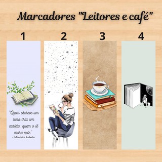 Marcador de página Leitores e café plastificado com ou sem tassel