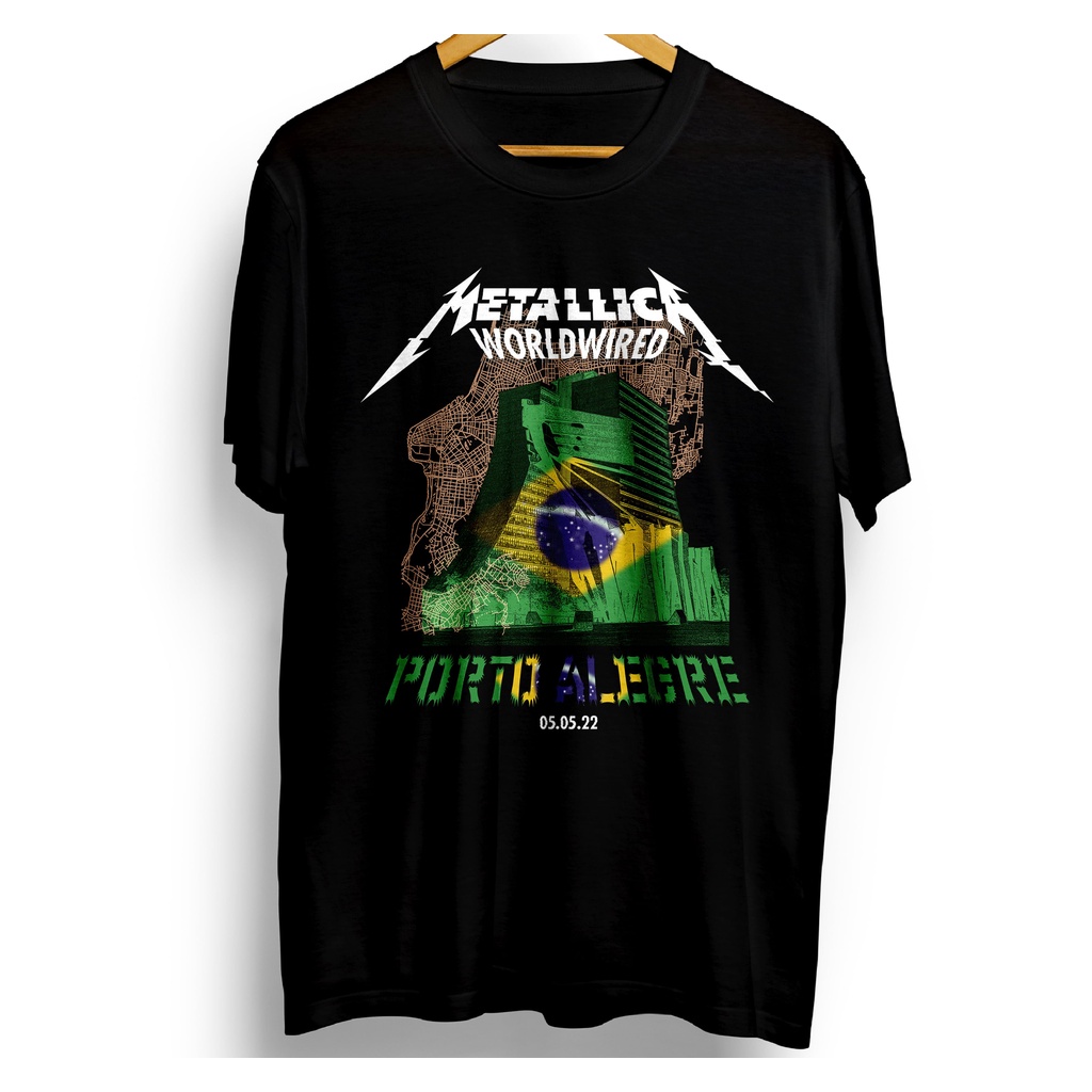 Camiseta Camisa Blusa Metallica Worldwired Tour Porto Alegre Fiergs 2022 South America Awakens Cidade | Brasil