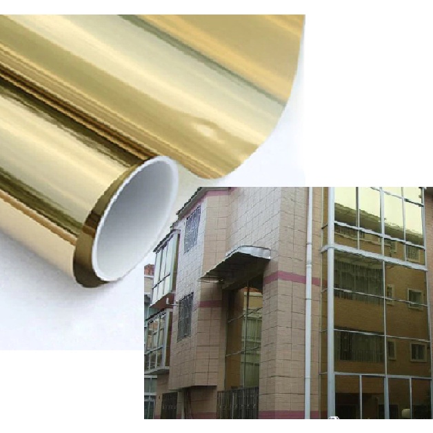insulfilm espelhado dourado,ouro,3mt x50cm,sufilme para   janela,vidro,box,sacadas,porta,casa,insulfilm