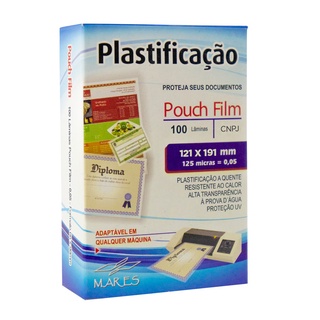 Plástico para Plastificação Pouch Film 0,05 CNPJ 121x191 - 100 folhas