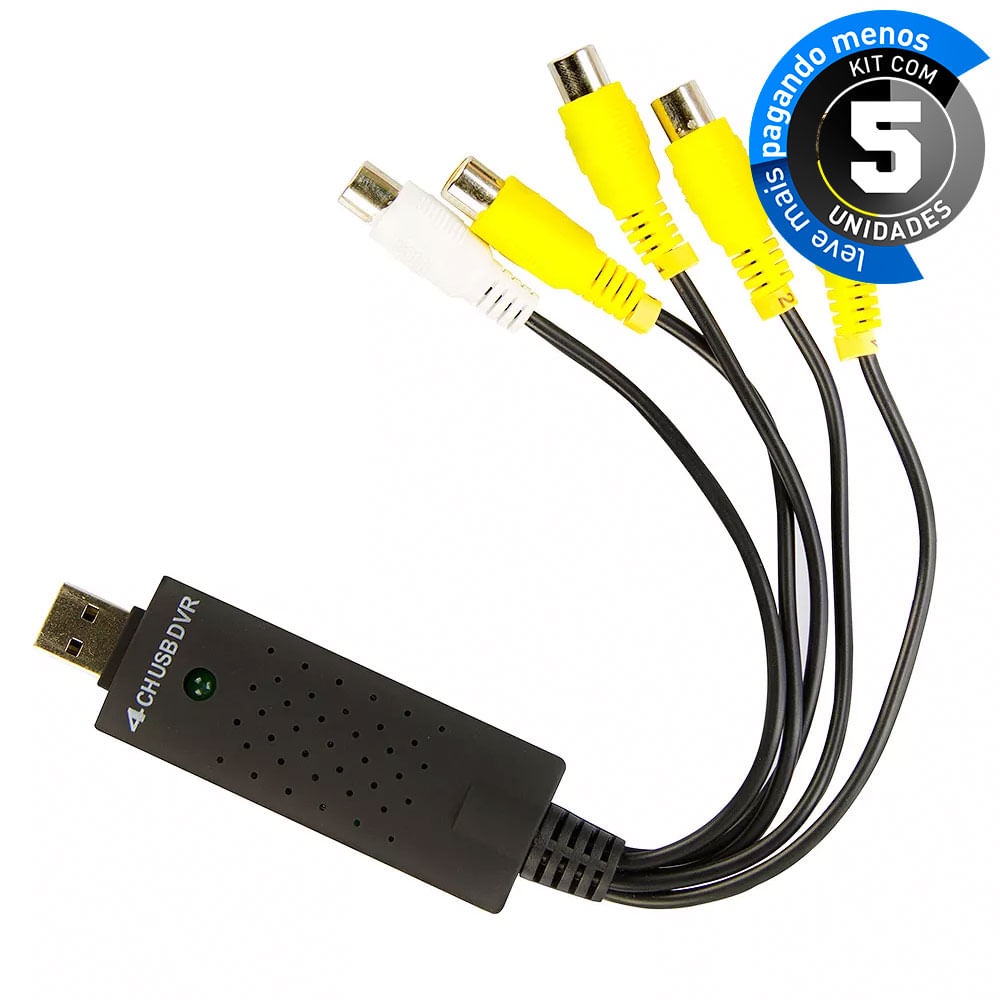 Kit Com 5 Placas De Captura Vídeo Via Usb- Cirilo Cabos