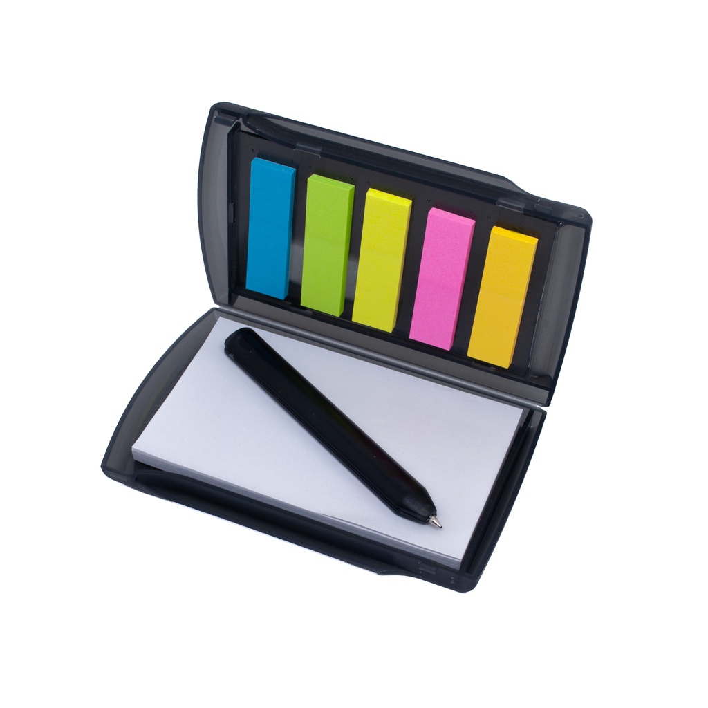 Bloco De Anotação C/folhas Auto-colantes Capa Plástico e Caneta Plástico em Oferta na Shopee
