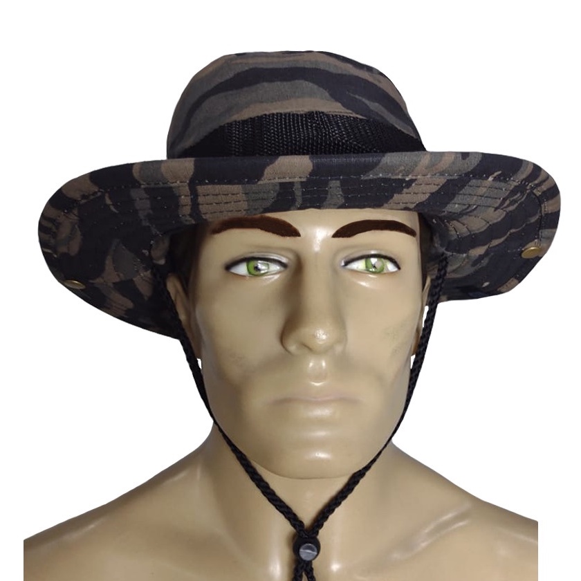 Chapeu Pescador Militar Boonie Bélica Camuflado Tiger Jungle