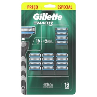 Carga para Aparelho de Barbear Gillette Mach3 16un em Oferta na Shopee
