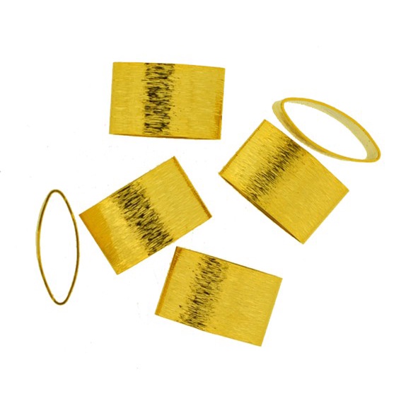 Entremeio elíptico lixado banho ouro - 12x8 mm (5 peças) FL-246 (montagem/semijoia)