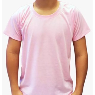 Camisa infantil ROSA CLARA 100% poliéster para sublimar. em Oferta na Shopee