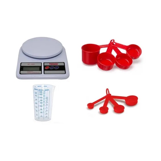 Balança Digital Kit Medidores Xícaras Colher E Copo Graduado