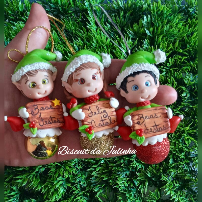 Bolinhas de natal decoradas com biscuit | Shopee Brasil