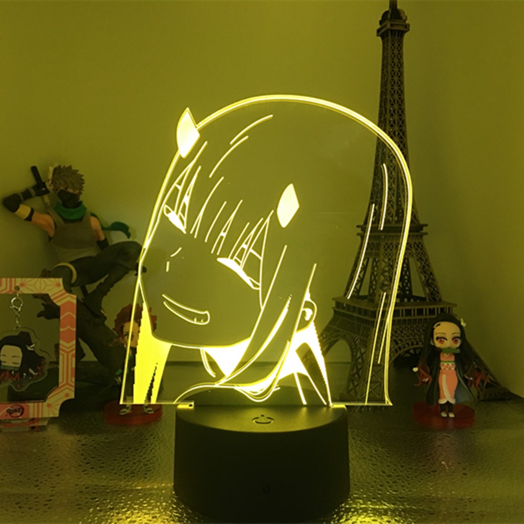 3d Luminaria Zero Two Quarto Lâmpada Figura Quarto Mesa Lâmpada Luminária acrílico led 3d abajur
