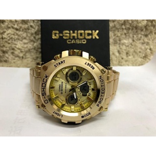 Relógio Masculino Casio G-Shok Full Aço Dourado Aço inoxidável Analógico e Digital + Caixa