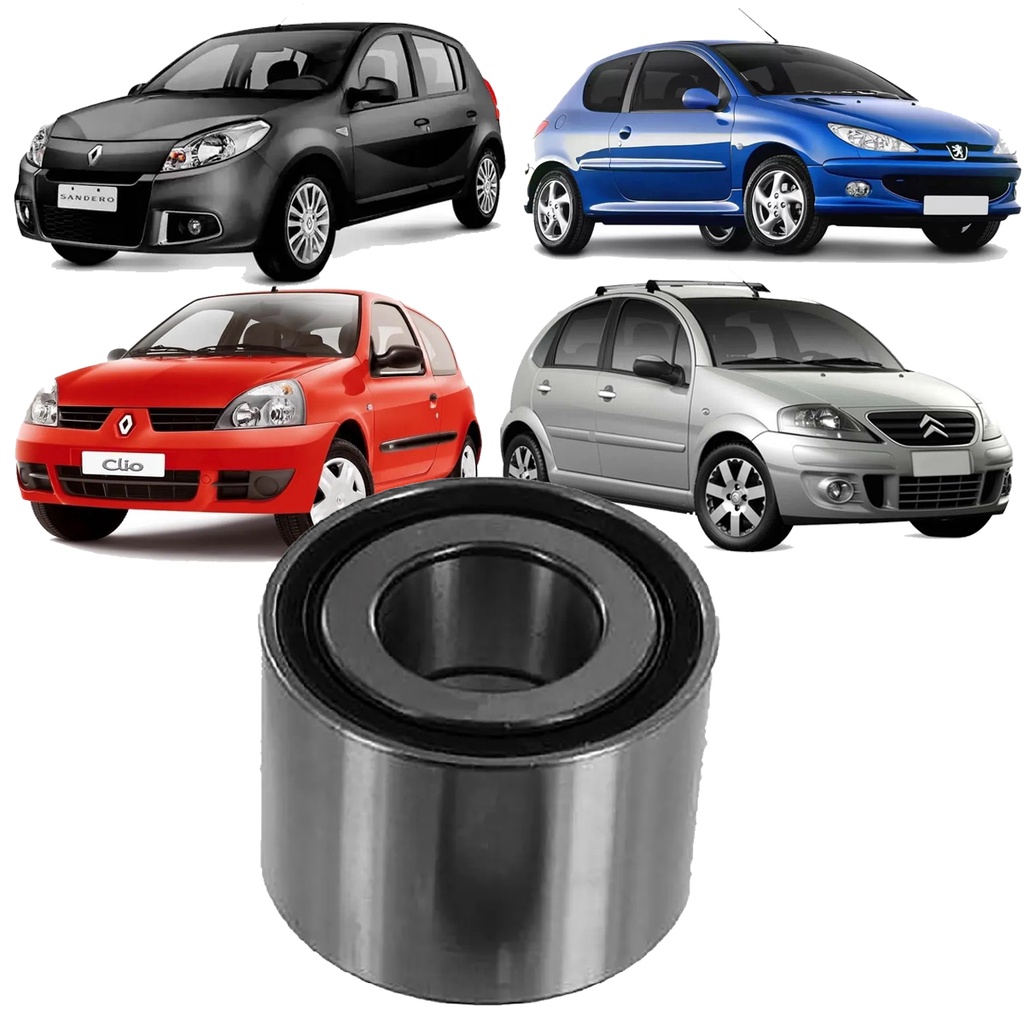 Rolamento Roda Traseira  206 2001 A 2012 C3 Hatch 2002 A 2012 Sandero Hatch 2008 A 2016 Clio 1.0