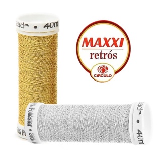 Kit com 3 Uni - Linha de Costura Metalizada Retrós Dourado e Prata - Círculo