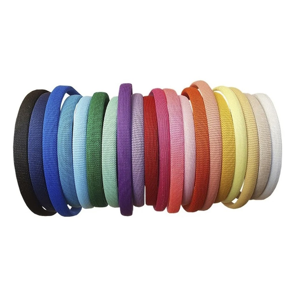 Tiara Encapada 10mm Cadarço Poliéster Artesanato Várias Cores - 12 unidades em Oferta na Shopee