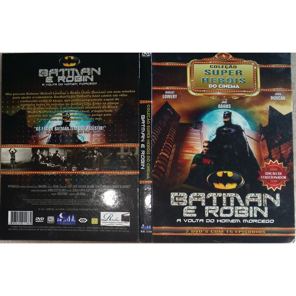 DVD ORIGINAL (DUPLO) BATMAN E ROBIN – COLEÇÃO SUPER HERÓIS DO CINEMA