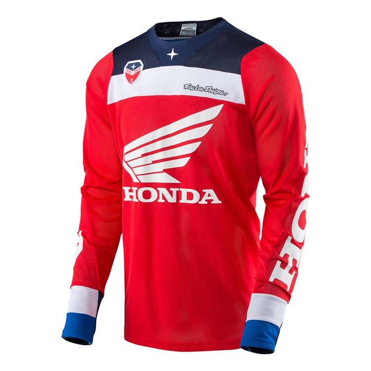 Camisa Vermelha TLD Motocross Honda Dirt Bike Jersey Breathable Downhill MTB Camiseta De Motocicleta De Manga Comprida