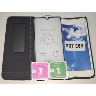 Capa +Suporte Cinto Cintura  para Motorola Moto E6S Película3D