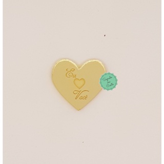 Kit 10 Medalhas tag de coração acrílico espelhado - Escrita Personalizada em Oferta na Shopee