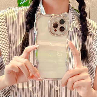 Estoque Pronto Capa De Celular Galvanizada TPU Transparente Flexível Com Orelhas De Gato Para iPhone 13 12 11 Pro Max XS X 8 7 Plus Protetora Venda A Quente