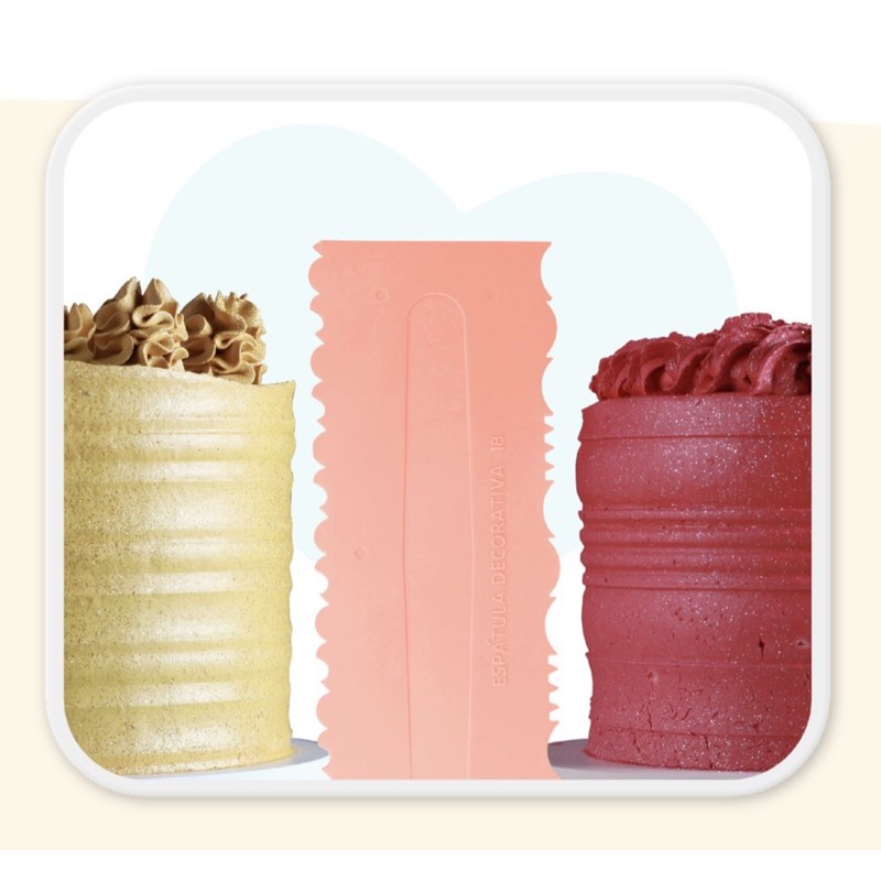 Espátula DECORATIVA N•18  ROSA LENI para bolo e confeitaria bluestar 23 cm  dupla confeitaria  (Chocobraz) em Oferta na Shopee