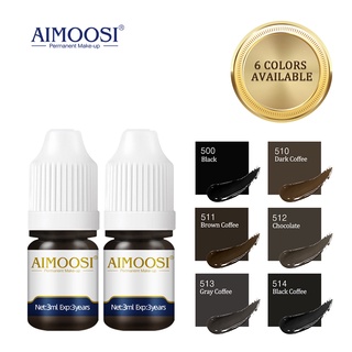Aimoosi 3ml Pigmento Puro De Tatuagem Vegetal Permanente De Maquiagem Sobrancelhas Pura Cor Tinta Líquida Tattoo
