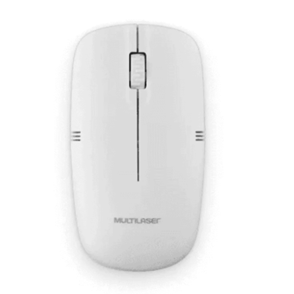 Mouse Sem Fio 2.4GHZ Branco Usb Multilaser MO286