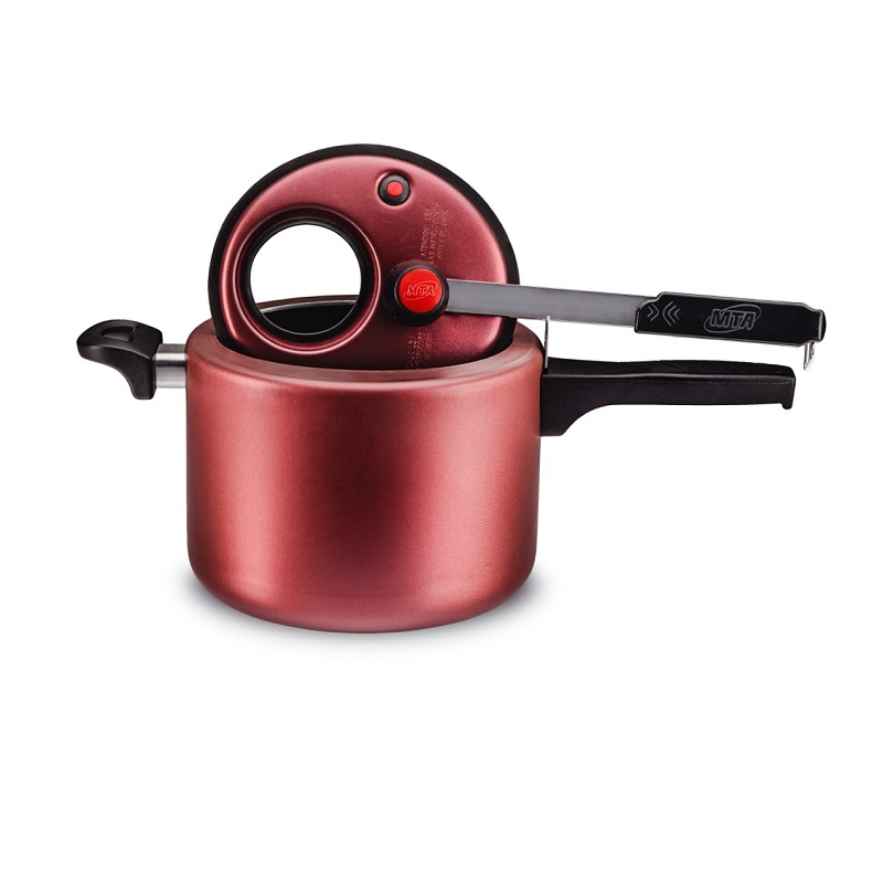 Panela de Pressão 4,5L Antiaderente com Visor de Vidro na Tampa 4,5 Litros MTA 6023 Cereja