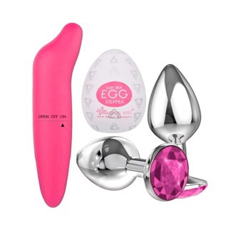 Kit Plug Anal Tamanho P + Vibrador Ponto G + Egg Ovo Masturbador em Oferta na Shopee