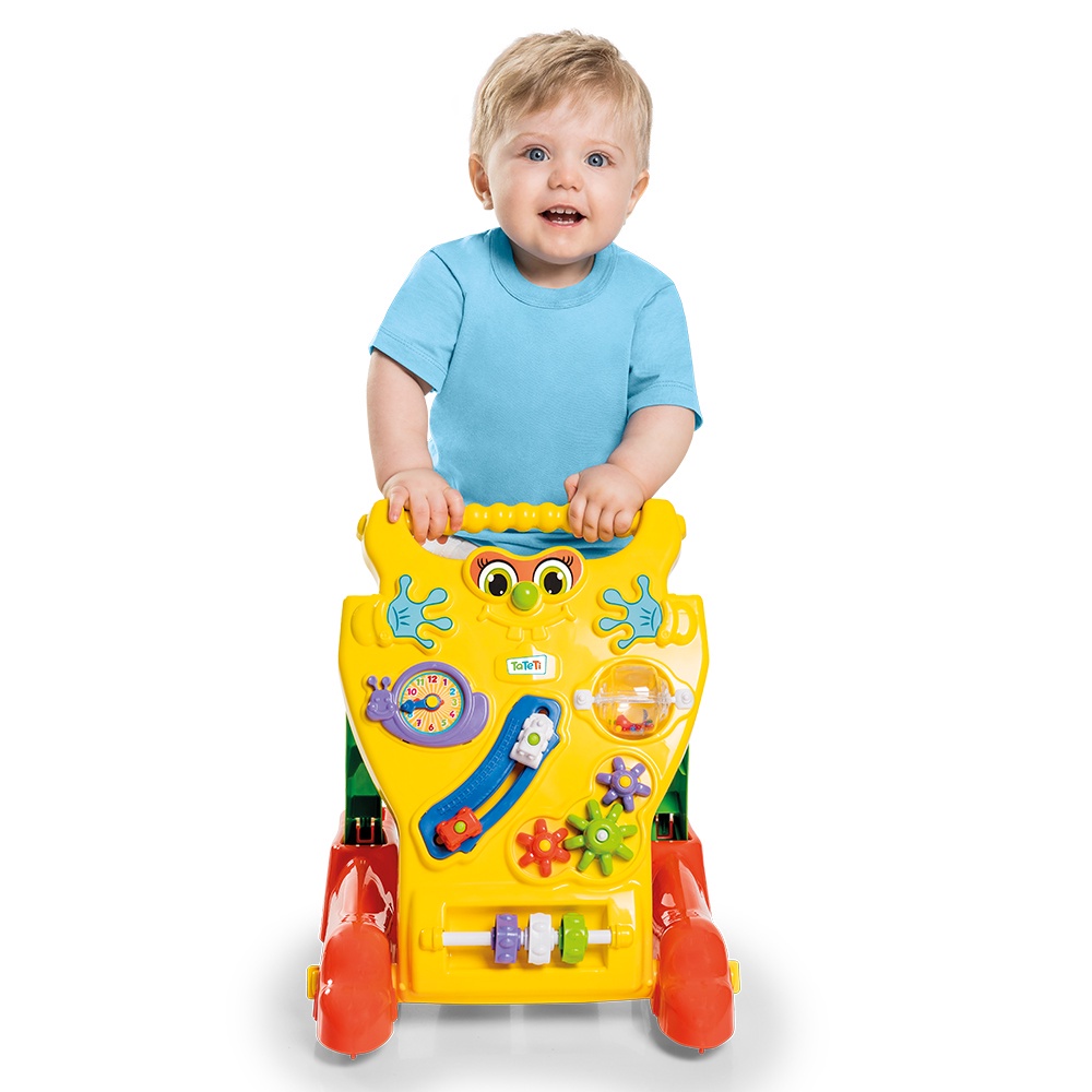 Andador de Bebê Feliz Educativo Didático com Centro de Atividades Brinquedo Infantil Desenvolvimento Coordenação Motora