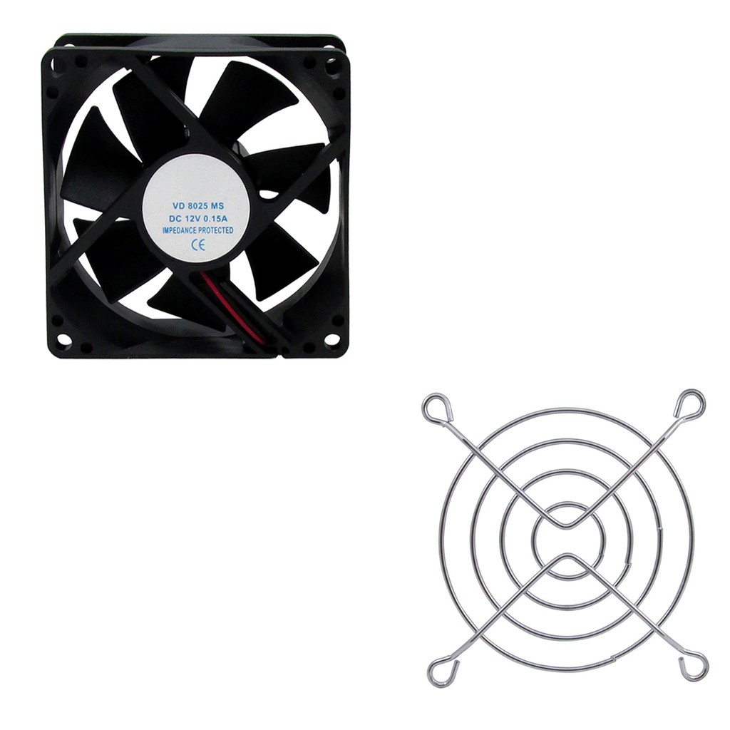 2pcs Ventilador Cooler Ventoinha Com Grade 80x80x25 12v