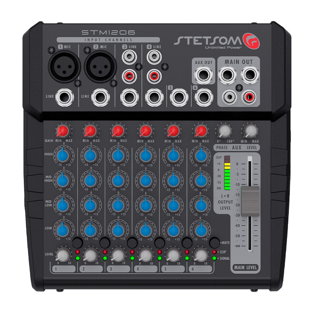 Mesa Som Automotivo Stetsom STM-1206 6 Canais Auxiliar 12v Rca Microfone Equalizador 4 Bandas em Oferta na Shopee