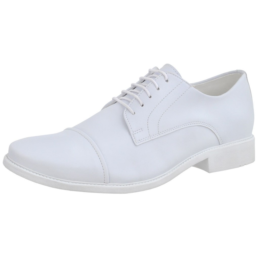Sapato Branco Estilo Militar Couro Ecológico Promoção A3 em Oferta na Shopee