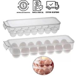 Porta Ovos Geladeira com Tampa Organizador de Ovos para Geladeira Empilhavel com Tampa em Acrílico