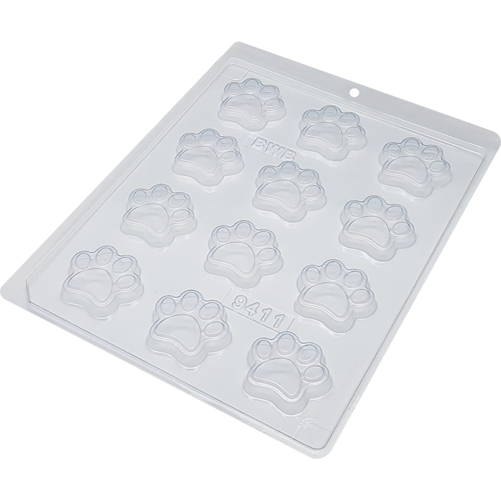 1~10 Forma Simples- Bombom Pata De Cachorro  9411 (E6) em Acetato BWB Para Bombom e Doces de Chocolate. em Oferta na Shopee
