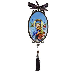 Adorno Enfeite Porta Madeira Nsa Do Perpetuo Socorro 30cm