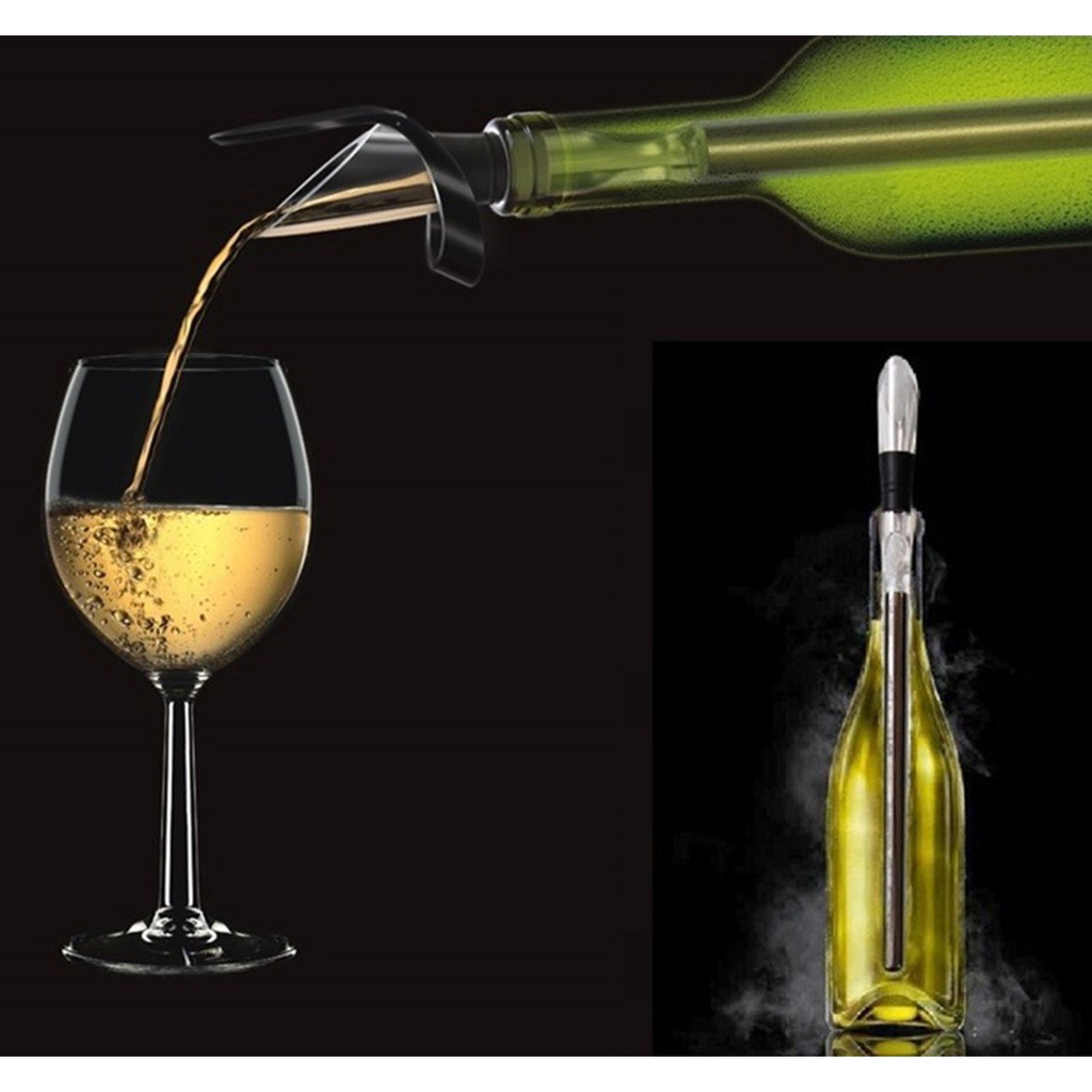 Kit Bastão Resfriador Cooler Chiller De Vinho + Aerador + Corta Gotas - Vinho na temperatura ideal