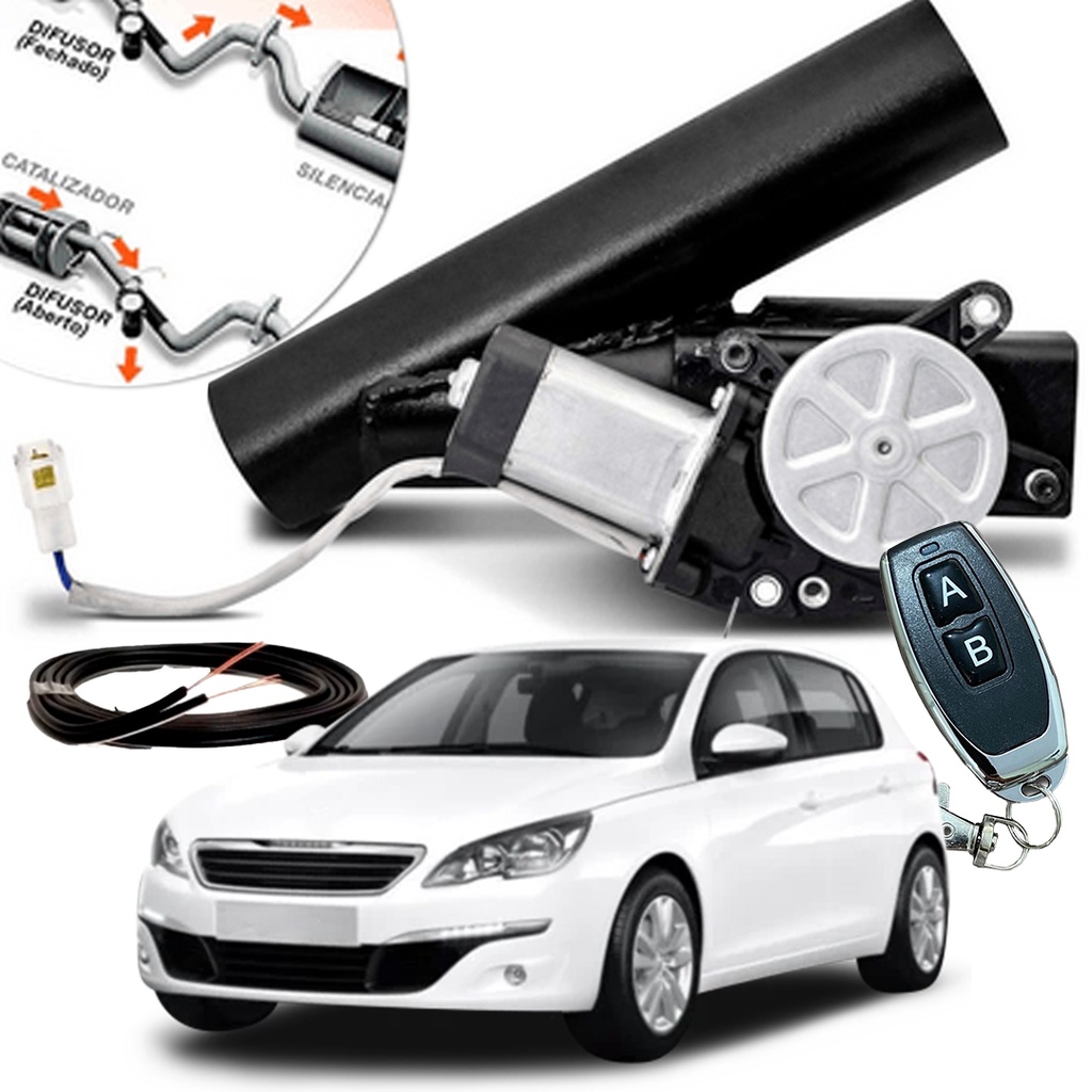 Difusor De Escapamento Esportivo Preto Peugeot 308