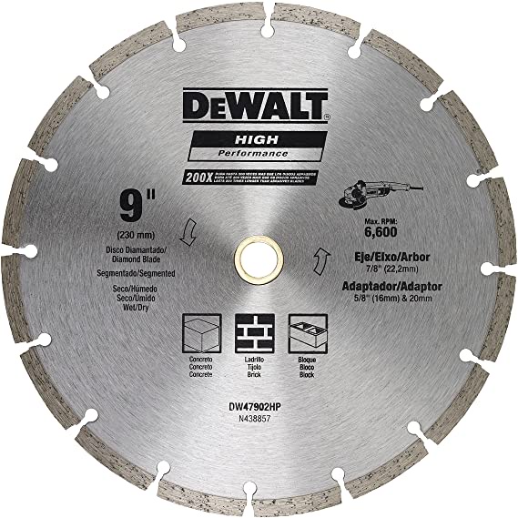 Disco Diamantado Segmentado 9" Furo 22 Dw47902hp Dewalt em Oferta na Shopee