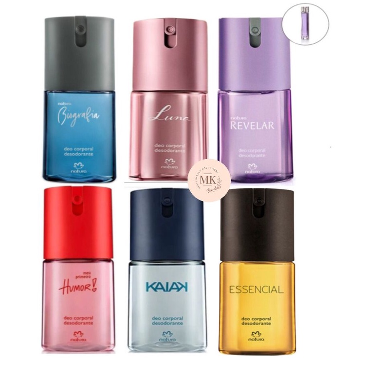 Desodorante Deo Corporal Natura 100ml Kaiak/ Homem / Luna / Biografia /Humor/Masculino/Feminino Refil/Regular