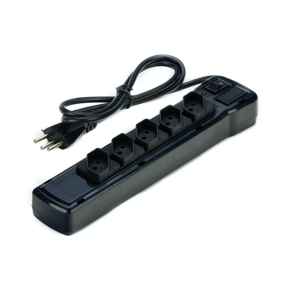 FILTRO LINHA COM FUSIVEL LED PROTEÇÃO NBR 3P 5 TOMADAS BIVOLT FIOLUX FLOWPACK