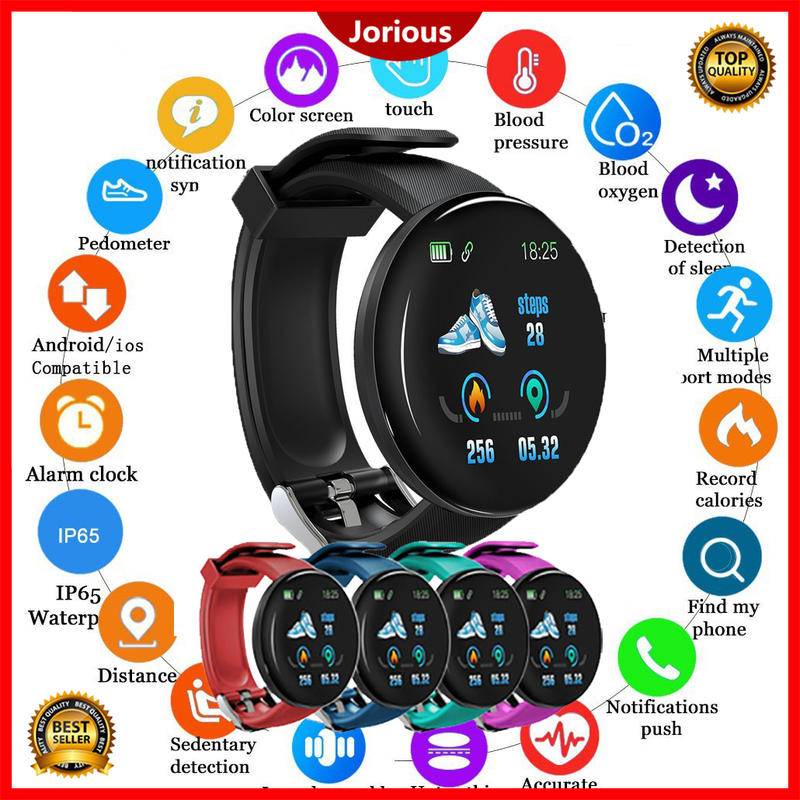 Smartwatch Bluetooth Redondo À Prova D'água Com Rastreador Fitness/Masculino D18