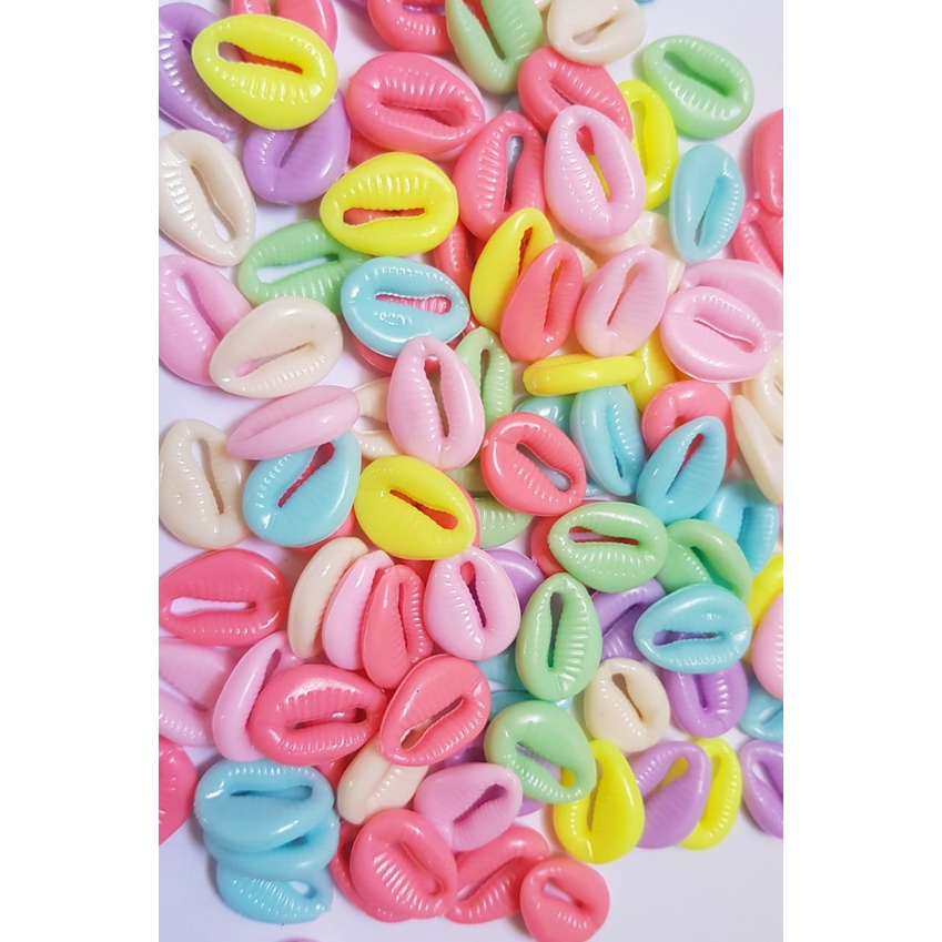 10 unidades búzios laço fundo do mar infantil candy color pingente pulseira artesanato diy  abs