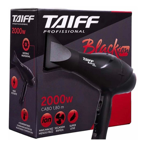 Secador Profissional Taiff Black Ion 2000w  Em 110v