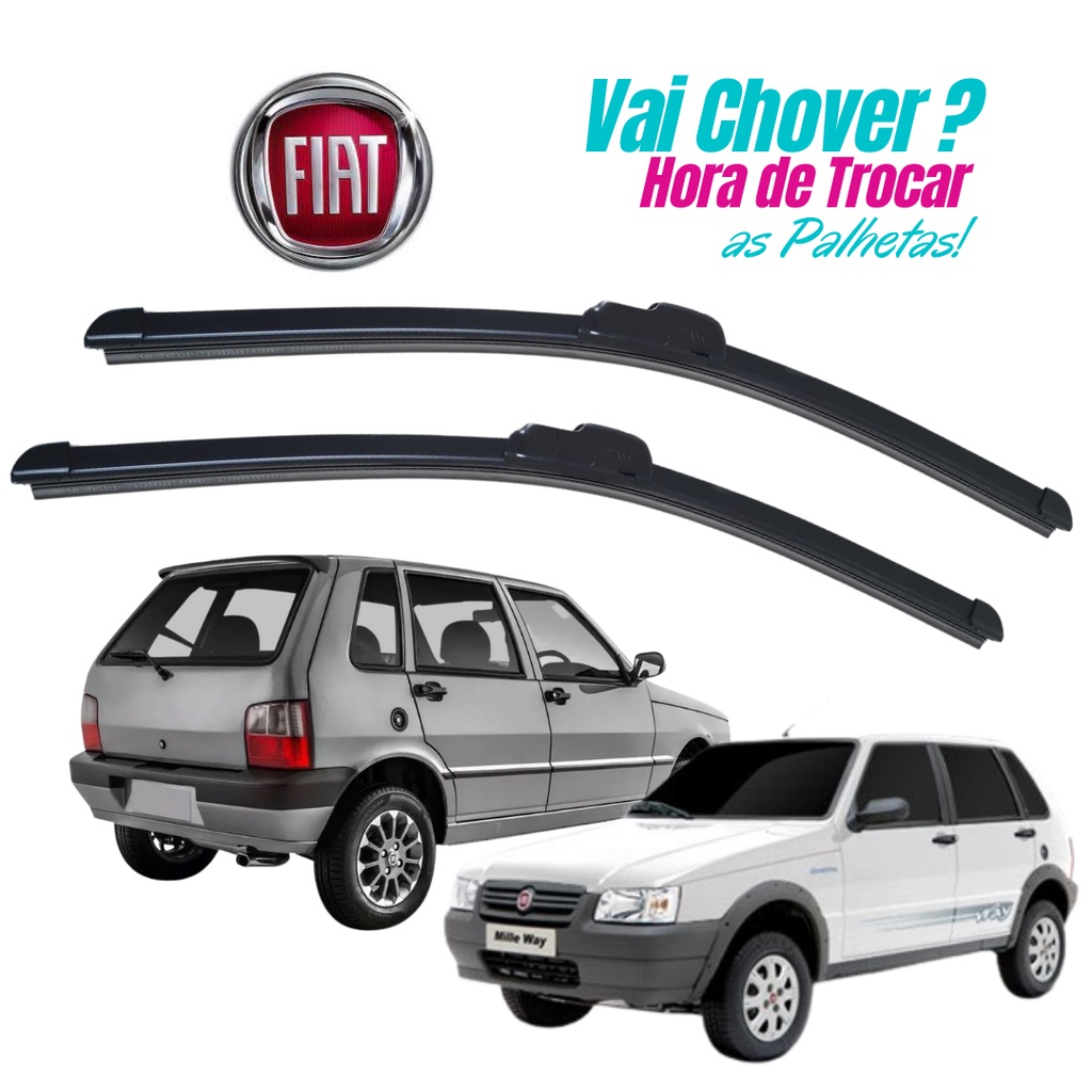 Kit Palheta Limpador Dianteiro e Traseiro Fiat Uno 1984 A 2013 em Oferta na Shopee