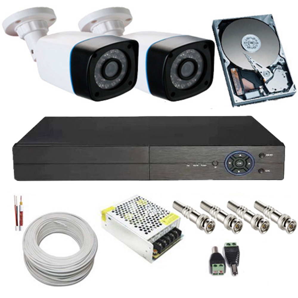 Kit 2 Câmeras De Segurança Infravermelho Ahd 1 Megapixel 720p Dvr 4 Canais - Acesso À Nuvem