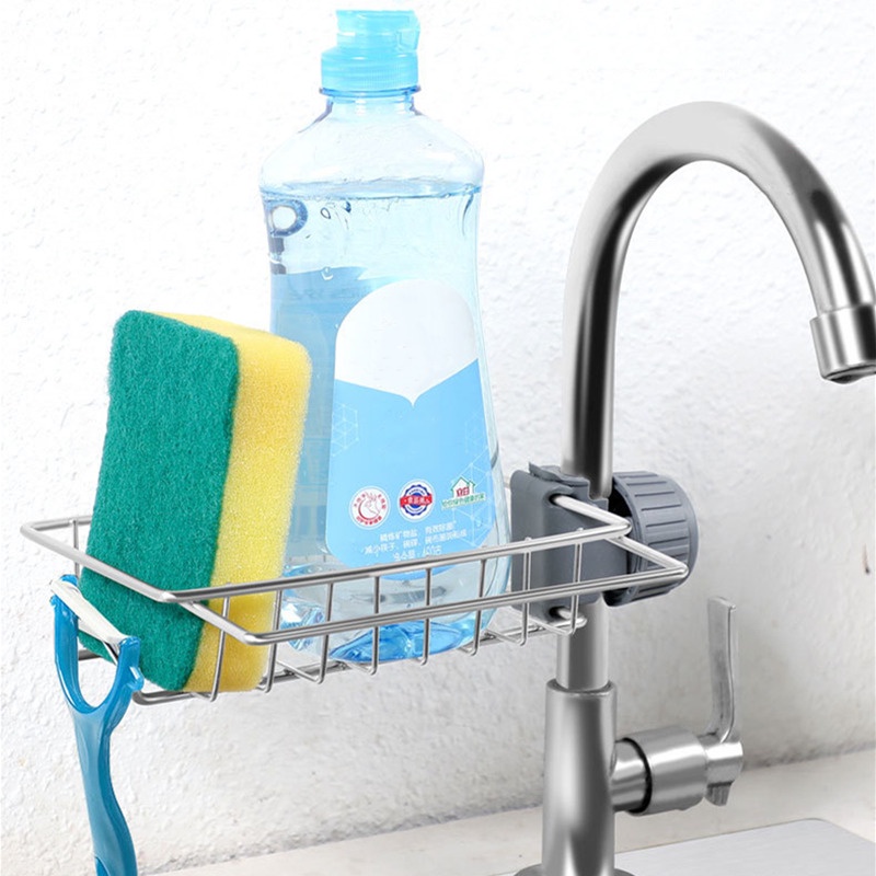 Suporte Inox Para Torneira Porta Detergente Sabão Esponja Para Pia Cozinha Aramado