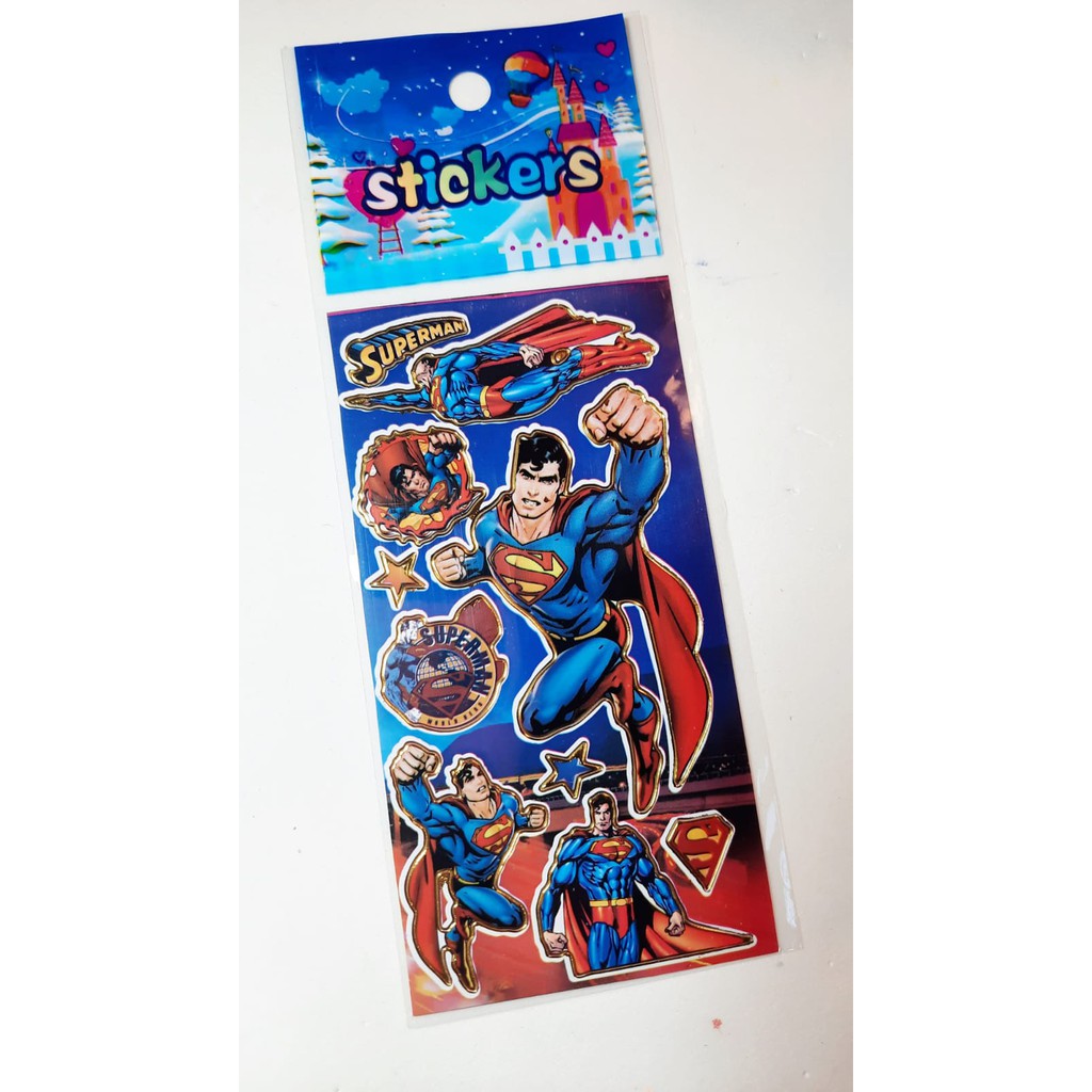 kit de  cartelas de adesivo Super man Super homem Sticker - adesivos - figurinha menino infantil