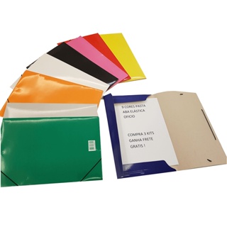 Pasta Aba Elástico Escolar -tipo Dello duplex 250gr Ofício Varias cores ESCOLHA - Pacote com 20 unidades em Oferta na Shopee