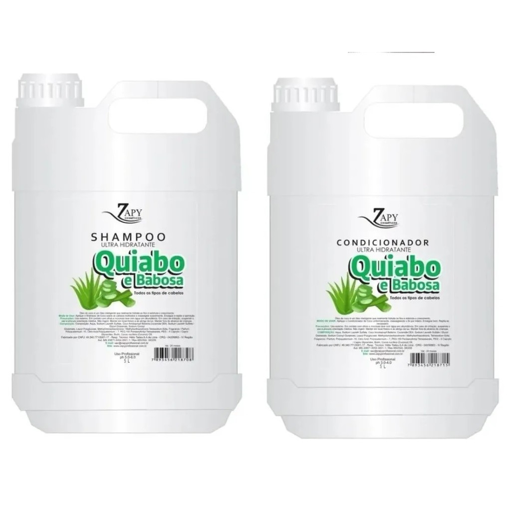 Shampoo E Condicionador De Quiabo 5 Litro Quiabo Zapyle 5l