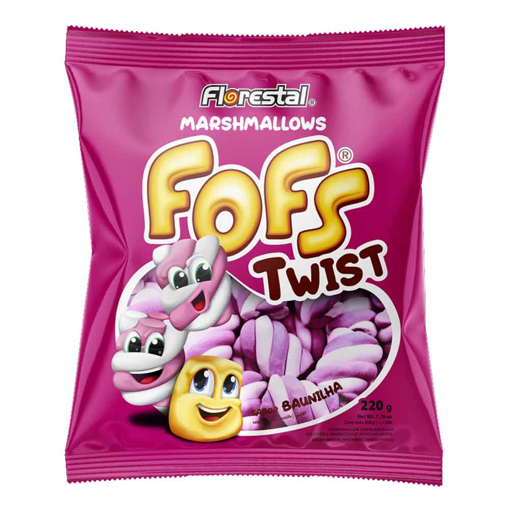 Marshmallow Fofs Twist Rosa 220g - Florestal